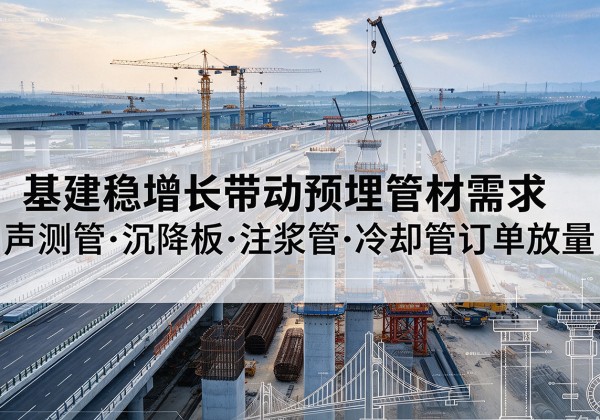 建阳基建稳增长带动预埋监测管材需求，声测管、沉降板、注浆管订单持续放量